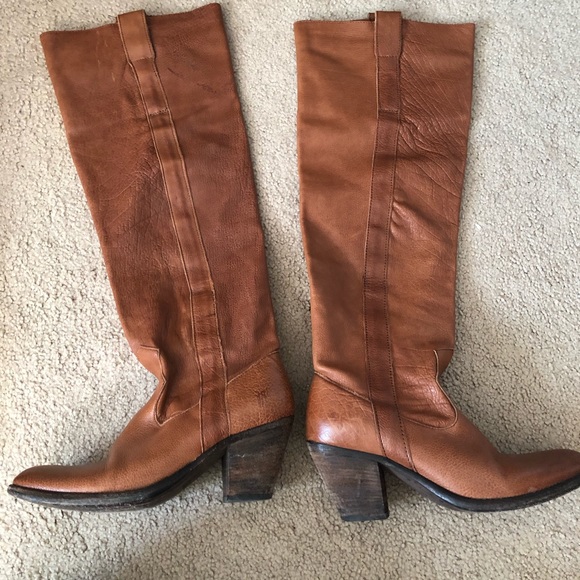 Cognac brown Frye Taylor Boots Size 8 - Picture 8 of 8